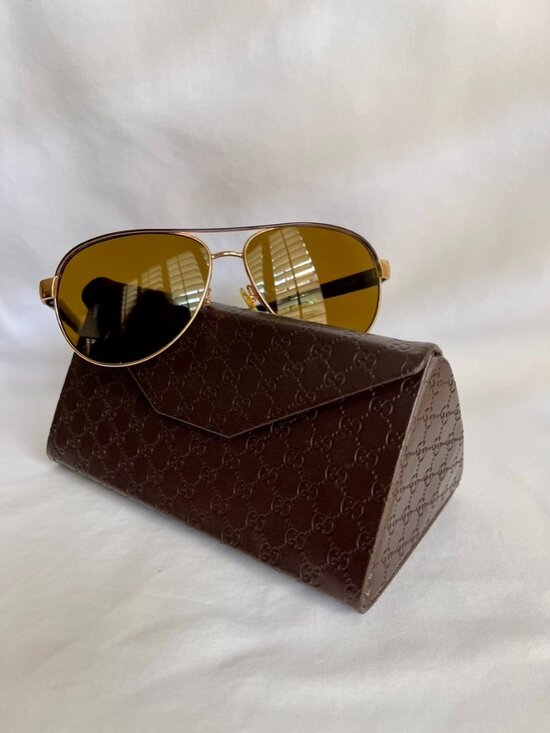 Gucci Aviator, Rose gold sunglasses, original case, like new main image 4
